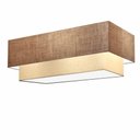 Ver imagem 1 de Plafon Duplo Retangular Vivare Md-3072 Cúpula em Tecido Bivolt Palha-bege 127/220v