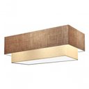 Ver imagem 3 de Plafon Duplo Retangular Vivare Md-3072 Cúpula em Tecido Bivolt Palha-bege 127/220v