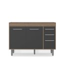 Ver imagem 1 de Balcão 3 Portas 2 Gavetas 120 Cm sem Tampo Barcelona - Poliman