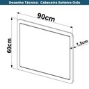 Ver imagem 2 de Cabeceira Painel Solteiro Oslo Artesano 90 cm (Largura) em MDP Nero e Tela Sintética Bege