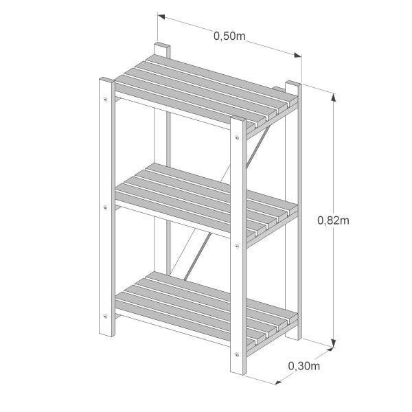 Estante Multiuso 3 Prateleiras Colors MaderSilva - 3