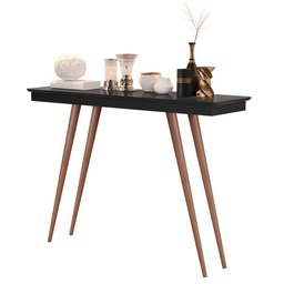 Aparador Veneza Premium 82cm Mdf com Madeira Maciça para Quarto - Preto - 2