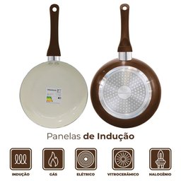 Jogo de Panelas Antiaderente Cerâmica 10 Peças Roma Marrom Plus - Casambiente Al164 - 5