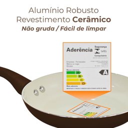 Jogo de Panelas Antiaderente Cerâmica 10 Peças Roma Marrom Plus - Casambiente Al164 - 6