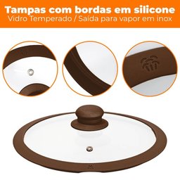 Jogo de Panelas Antiaderente Cerâmica 10 Peças Roma Marrom Plus - Casambiente Al164 - 2
