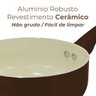 Jogo de Panelas Antiaderente Cerâmica 10 Peças Roma Marrom Plus - Casambiente Al164 - 4