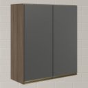 Ver imagem 2 de Armario Aereo 2 Portas Mdf 60 Cm Kali 12205 Carvalho Toq Chumbo Nicioli