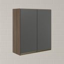 Ver imagem 5 de Armario Aereo 2 Portas Mdf 60 Cm Kali 12205 Carvalho Toq Chumbo Nicioli