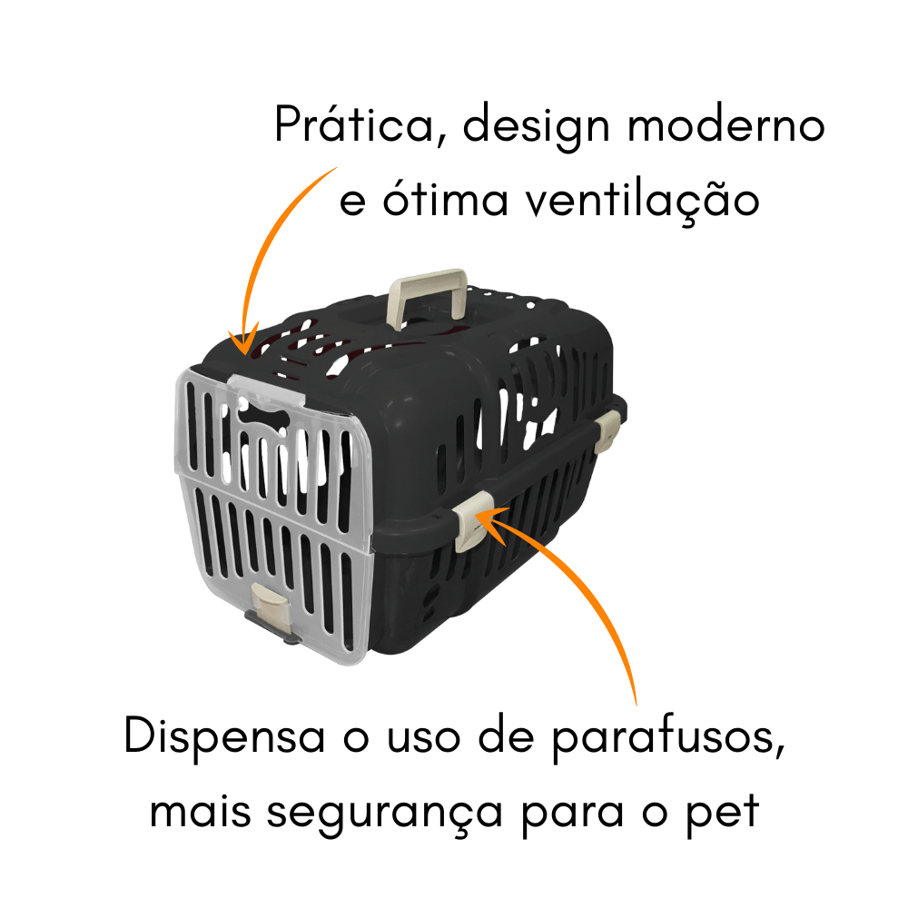 Caixa Transporte Para Cães Gatos Animais Até 6Kg Joy N1 Furacão Pet Caixa de Transporta Joy N1 Azul - 3