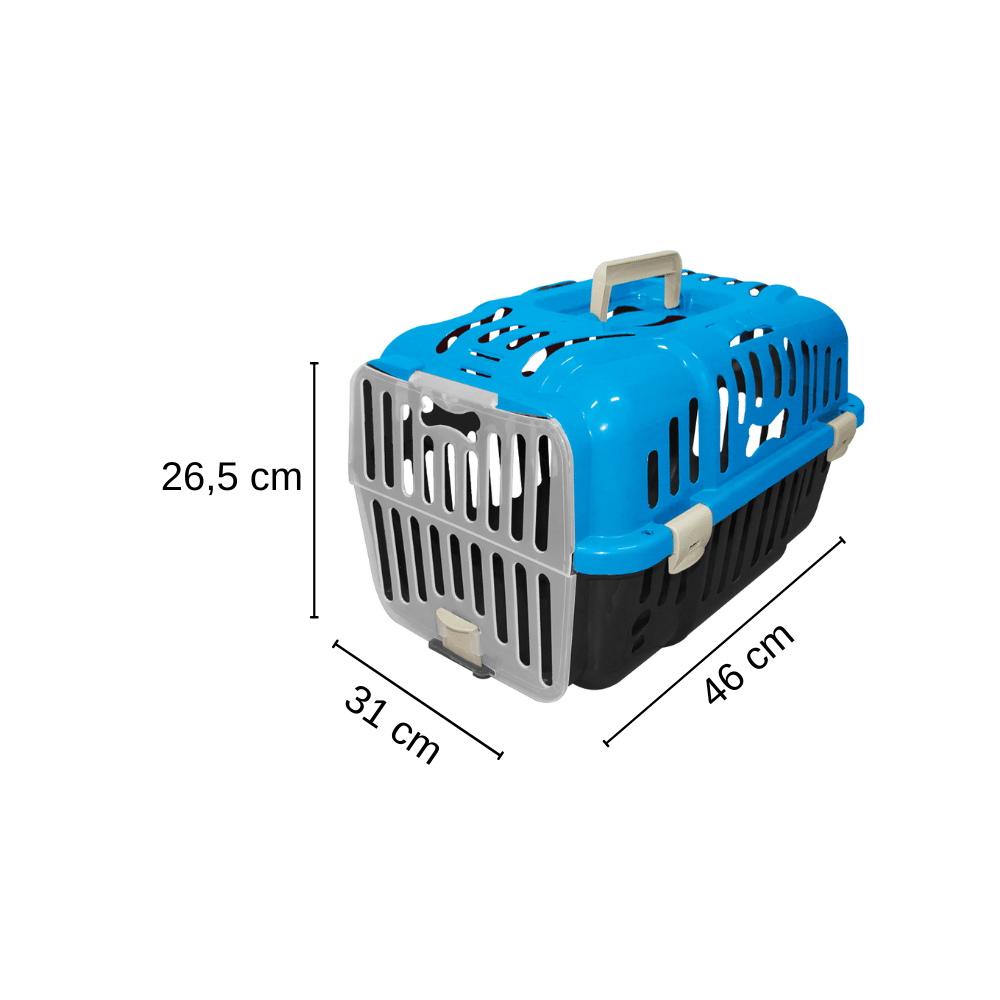Caixa Transporte Para Cães Gatos Animais Até 6Kg Joy N1 Furacão Pet Caixa de Transporta Joy N1 Azul - 5