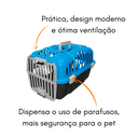 Ver imagem 6 de Caixa Transporte Para Cães Gatos Animais Até 6Kg Joy N1 Furacão Pet Caixa de Transporta Joy N1 Azul