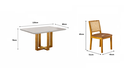 Ver imagem 5 de Conjunto Sala de Jantar 4 Lugares Espanha Mesa e Cadeiras Madeira Maciça Telinha Rattan e Courino