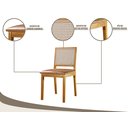 Ver imagem 3 de Conjunto Sala de Jantar 4 Lugares Espanha Mesa e Cadeiras Madeira Maciça Telinha Rattan e Courino