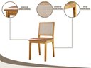 Ver imagem 3 de Conjunto Sala de Jantar 4 Lugares Espanha Mesa e Cadeiras Madeira Maciça Telinha Rattan e Courino