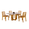 Conjunto Sala de Jantar 4 Lugares Espanha Mesa e Cadeiras Madeira Maciça Telinha Rattan e Courino - 2