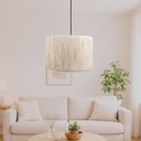 Ver imagem 1 de Luminária Paris de Teto em Corda Sisal Natural Palha Rústico:preto
