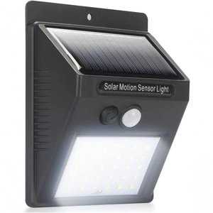 Luminária Solar30 Leds Arandela com Sensor de Presença Luz Externa de Parede Jardim Q-2206
