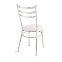 Ver imagem 1 de Cadeira para Cozinha Assento Estofado 402 Branco/Cromado