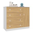 Ver imagem 2 de Cômoda Infantil 95cm 1 Porta e 4 Gavetas Encanto Multimóveis Mp4449 Branco/madeirado Branco/