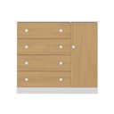 Ver imagem 5 de Cômoda Infantil 95cm 1 Porta e 4 Gavetas Encanto Multimóveis Mp4449 Branco/madeirado Branco/