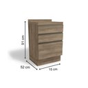 Ver imagem 5 de Gabinete de Cozinha Modulado Balcão Maxxi G743 3 Gavetas C-tampo 60cm Nogal-nogal - Kappesberg