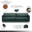 Ver imagem 3 de Sofá Decorativo Anthony 4 Lugares Sala de Estar 270cm Pés em Aço Couro Verde Musgo G88 - Gran Belo