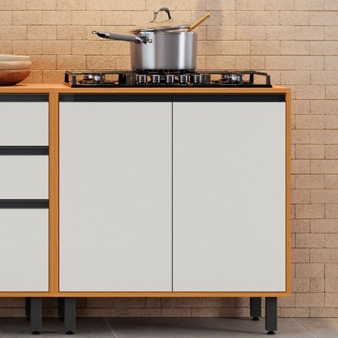 Balcão de Cozinha Cooktop 80cm Nala Freijó Uv/off Acetinado Z44 - Mpozenato