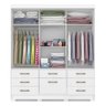 Guarda-Roupa Casal 3 Portas de Correr Espelho 7 Gavetas 1 Sapateira e 8 Pés 192cm 100% MDF Luiza - 2