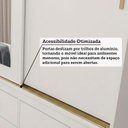 Ver mais imagens de Guarda-Roupa Casal 3 Portas de Correr Espelho 7 Gavetas 1 Sapateira e 8 Pés 192cm 100% MDF Luiza Branco