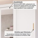 Ver imagem 4 de Guarda-Roupa Casal 3 Portas de Correr Espelho 7 Gavetas 1 Sapateira e 8 Pés 192cm 100% MDF Luiza Branco