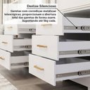 Ver imagem 5 de Guarda-Roupa Casal 3 Portas de Correr Espelho 7 Gavetas 1 Sapateira e 8 Pés 192cm 100% MDF Luiza Branco