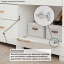 Ver imagem 7 de Guarda-Roupa Casal 3 Portas de Correr Espelho 7 Gavetas 1 Sapateira e 8 Pés 192cm 100% MDF Luiza Branco