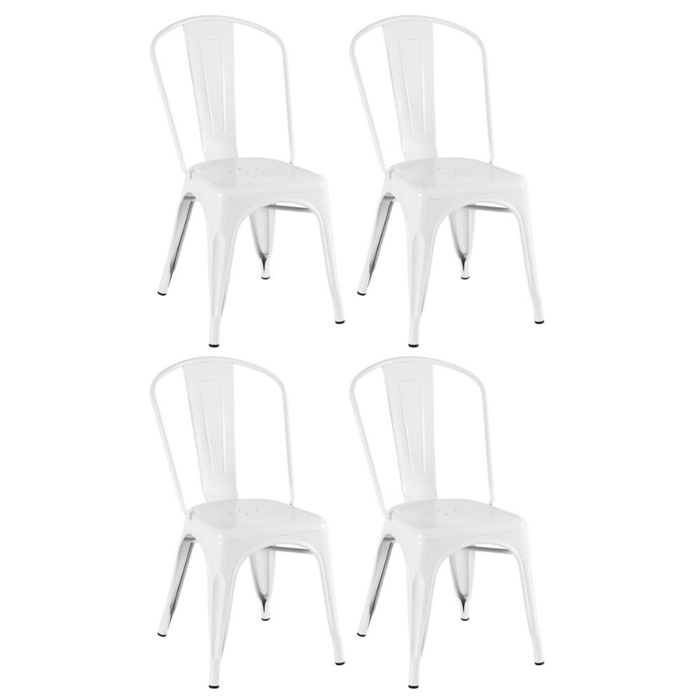 Kit 4 Cadeiras Iron Tolix - Branco - 1
