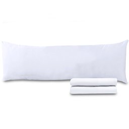 Kit 2 Fronhas De Travesseiro De Corpo Percal 180 Fios 130x40cm - BF Colchões - 1