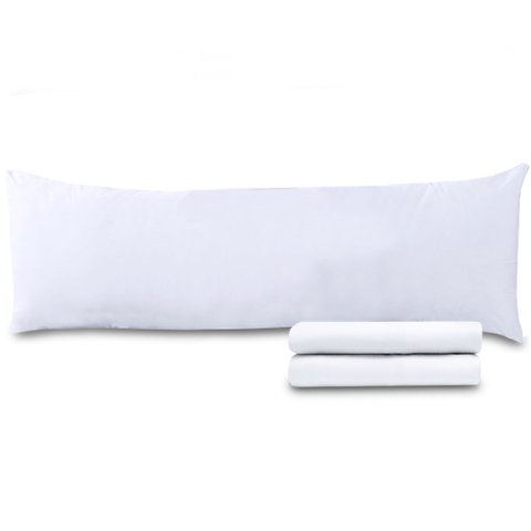 Kit 2 Fronhas De Travesseiro De Corpo Percal 180 Fios 130x40cm - BF Colchões