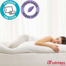 Kit 2 Fronhas De Travesseiro De Corpo Percal 180 Fios 130x40cm - BF Colchões - 5
