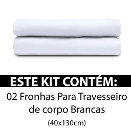 Kit 2 Fronhas De Travesseiro De Corpo Percal 180 Fios 130x40cm - BF Colchões - 2
