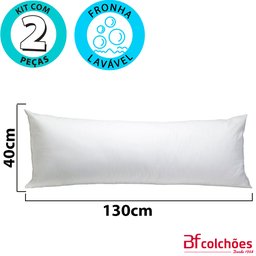 Kit 2 Fronhas De Travesseiro De Corpo Percal 180 Fios 130x40cm - BF Colchões - 3
