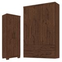 Ver imagem 1 de Guarda Roupa Solteiro Maximus 4 Portas com Armário Multiuso Max Plus Jacarandá Fosco-Zanzini