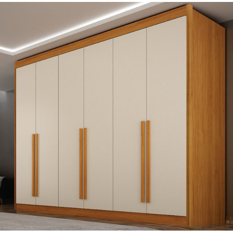 Guarda Roupa Diamante Gold 6 Pts Cinamomo/off - Leifer