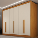 Ver imagem 1 de Guarda Roupa Diamante Gold 6 Pts Cinamomo/off - Leifer