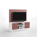 Ver imagem 2 de Painel com Rack para TV até 60 Polegadas 2 Gavetas e Nichos Xadrez Contemporâneo Bortolini Móveis