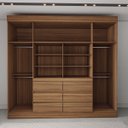 Ver imagem 4 de Guarda-roupa Casal Honey 4 Portas 6 Gavetas com Espelho Freijó - Panorama Móveis