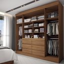 Ver imagem 2 de Guarda-roupa Casal Honey 4 Portas 6 Gavetas com Espelho Freijó - Panorama Móveis