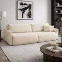 Ver imagem 3 de Sofá Cama Retrátil 3 Lugares para Sala de Estar 210cm Malva F04 Linho Bege - Lyam Decor