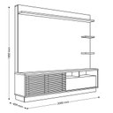 Ver imagem 5 de Estante Home Campeche 2,00m para Tv Freijo/off White Matte - Colibri