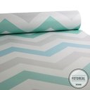 Ver imagem 2 de Papel de Parede Chevron Tricolor Azul, Cinza e Verde 0,58x2,80m