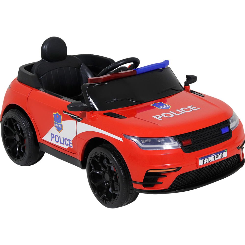 Carro Elétrico de Polícia Drift Vermelho - 5