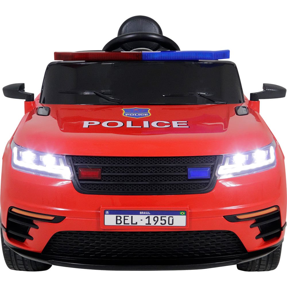 Carro Elétrico de Polícia Drift Vermelho - 7