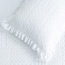 Ver imagem 4 de Kit Cobre Leito Colcha Casa Scarpa Maison Queen C/ Babado Percal 300 Fios 3 Peças - Branco